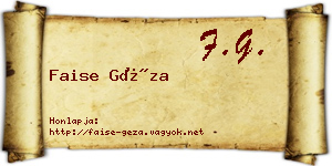 Faise Géza névjegykártya